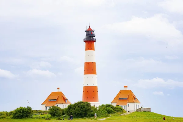 Latarnia Morska Westerhevers Zbudowana 1908 Roku Znajduje Się Westerhever Zrobione — Zdjęcie stockowe