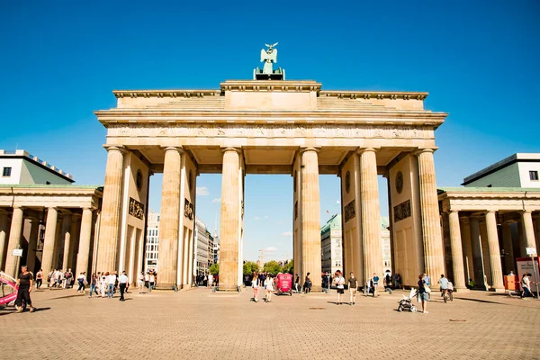 Porta Brandeburgo Monumento Neoclassico Del Xviii Secolo Berlino Preso Berlino — Foto Stock