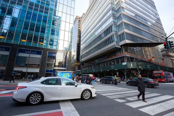 New York Usa December 2019 City View 42Nd Street Traffic — Stock Photo, Image