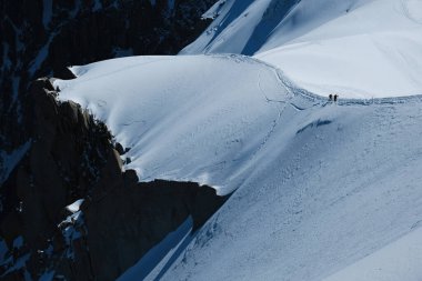 Aiguille du Midi 'nin Beyaz Vadisi, Fransız Alpleri, Chamonix, Haute Savoie Bölgesi, Fransa