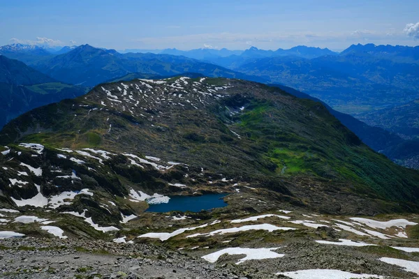 Brödraskap Fantastisk Naturskön Utsikt Med Vacker Brevent Lake Haute Savoie — Stockfoto