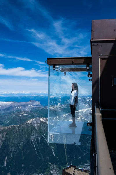 Chamonix France Juillet 2021 Sur Aiguille Midi 3842M Dessus Chamonix Images De Stock Libres De Droits