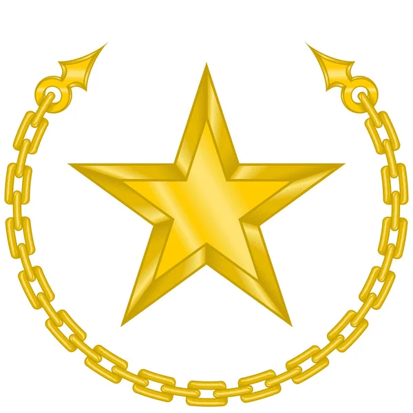 Diseño Vectorial Una Estrella Rodeada Cadena Color Dorado Todo Sobre — Vector de stock