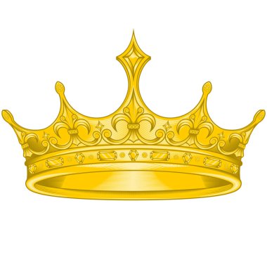 Kraliyet fleur de lis ile altın taç vektör tasarımı, renk değiştirmesi kolay