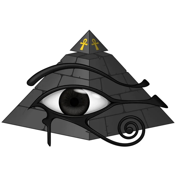 Vektor Design Ősi Egyiptomi Piramis Szem Horus Ősi Egyiptomi Szimbólumok — Stock Vector