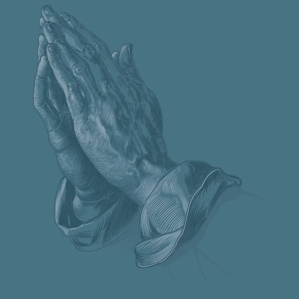 Vektör tasarımı bir havarinin elleri, dua eden eller, dindar eller Albrecht Durer 1508 'den esinlenilmiştir.