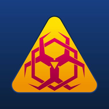 Altıgen ile biyolojik tehlike sembolünün vektör tasarımı