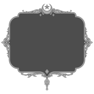 Viktorya Dönemi Dekorasyonlu Resim Çerçevesi, Çiçek, Bitki ve Elmas Dekorasyonu