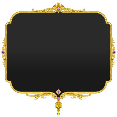 Viktorya Dönemi Dekorasyonlu Resim Çerçevesi, Çiçek, Bitki ve Elmas Dekorasyonu