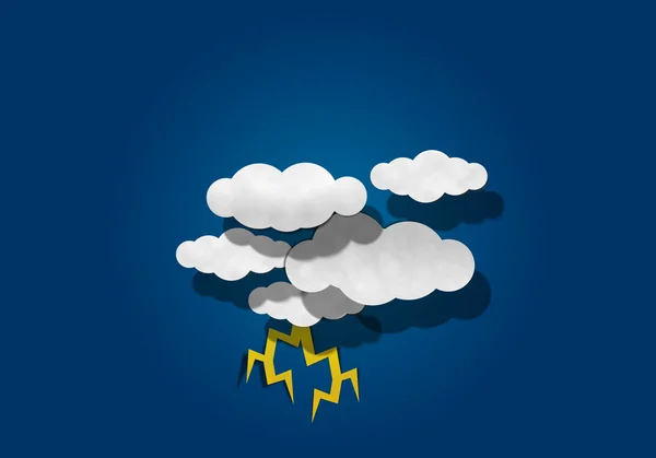 Paper Cutting,  Thunder and Cloud — Stock Photo, Image