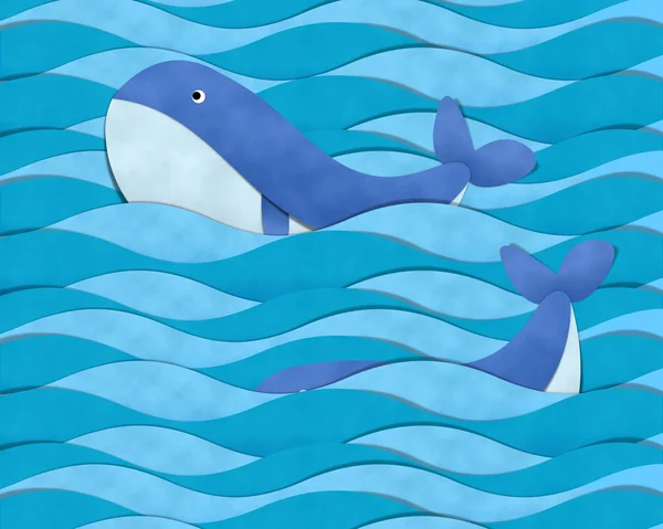 Baleia azul no mar — Fotografia de Stock