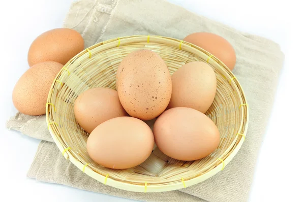 Eggs on Basket — Stock Photo, Image