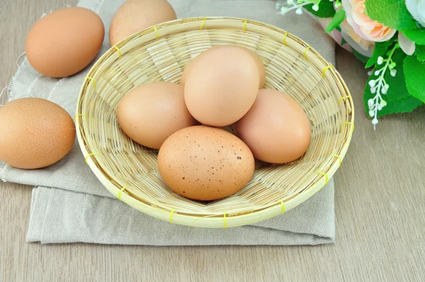 Eggs on Basket — Stock Photo, Image