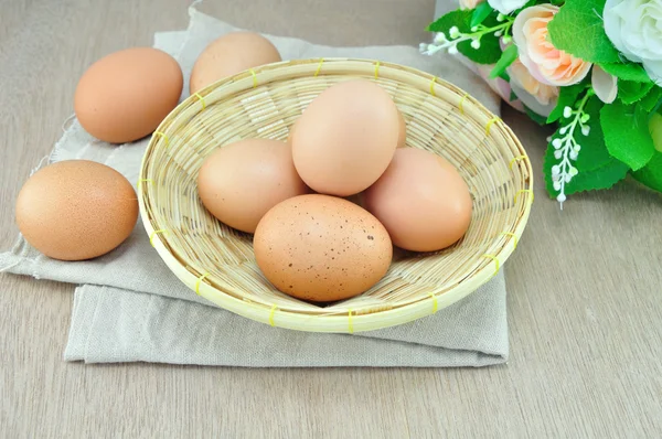 Eggs on Basket — Stock Photo, Image