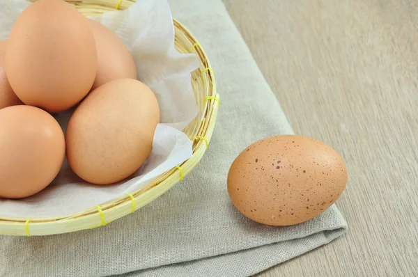 Eggs on Basket — Stock Photo, Image