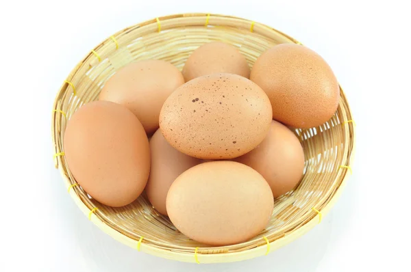 Eggs On Basket — Stock Photo, Image