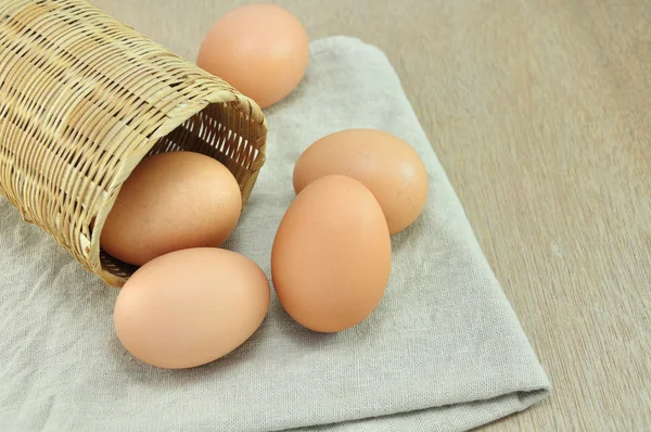 Eggs on Basket — Stock Photo, Image