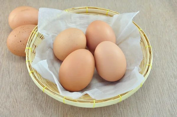 Eggs on Basket — Stock Photo, Image