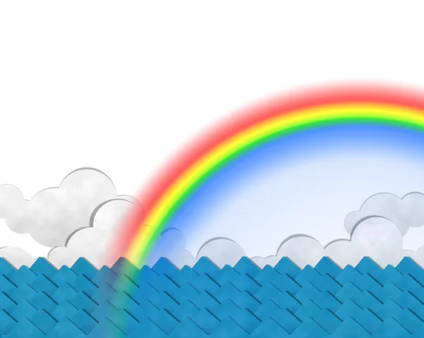 Regenboog op zee — Stockfoto