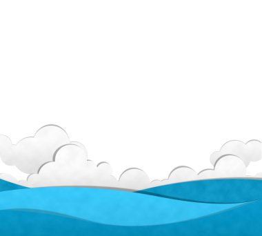 Bulut gökyüzü ve deniz