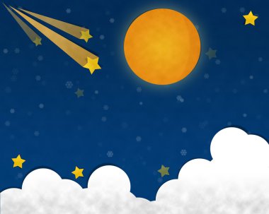 Dolunayda yıldızlı gece