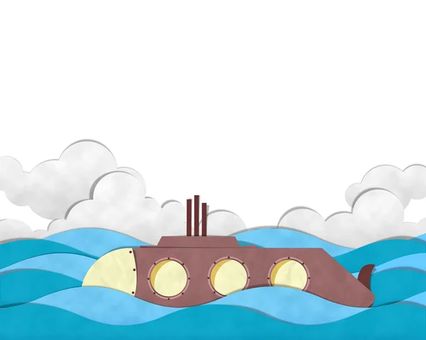Papel de pasta de corte submarino — Fotografia de Stock