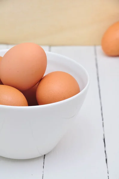 Eggs on white dish. — Stock Photo, Image