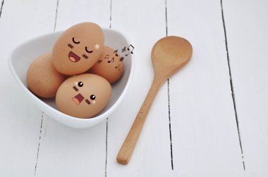 Eggs in Expression Face comic. clipart