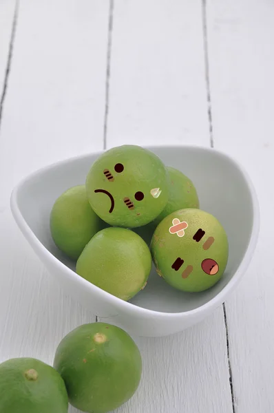 Lime in Expression Face comic. — Stock Photo, Image