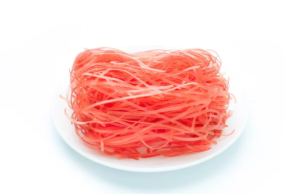 Red dried noodle ingredient — Stock Photo, Image