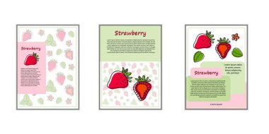 Vektör çizilmiş meyve pankartları ayarlandı.