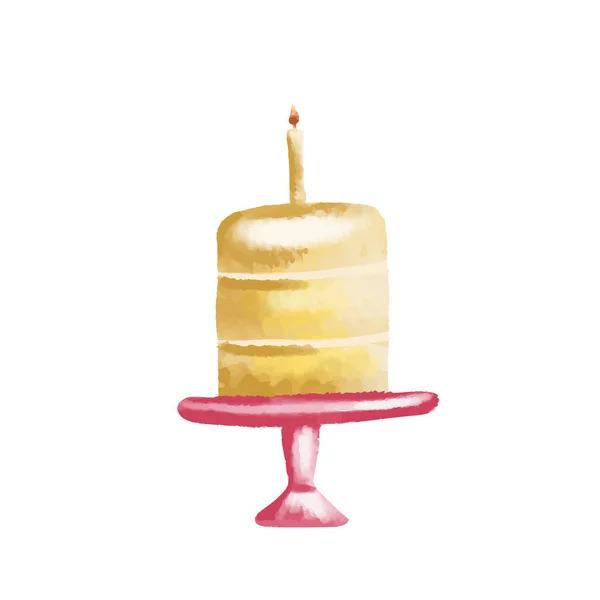 Набор открыток на день рождения акварелью. Векторная иллюстрация. — стоковый вектор