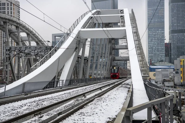 Industrieel Landschap Met Sporen Bruggen — Stockfoto