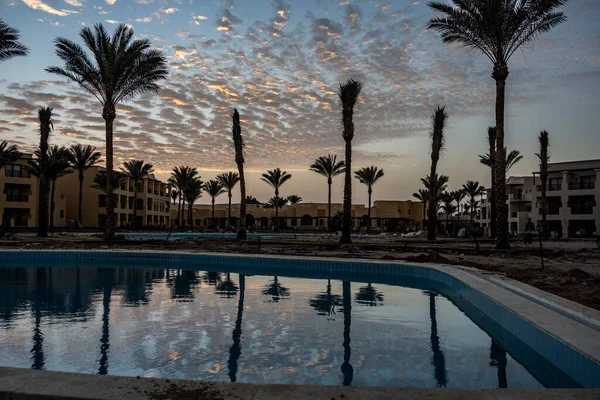 Alba Sulla Costa Della Spiaggia Nel Mese Dicembre Egitto — Foto Stock