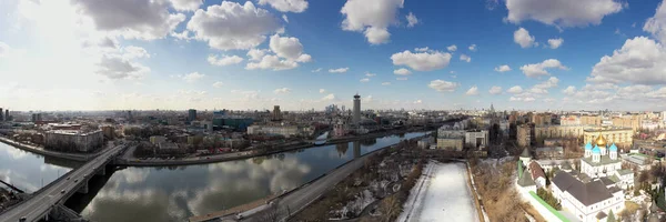 a panoramic view from a drone of an ancient fortress with domes in the city center