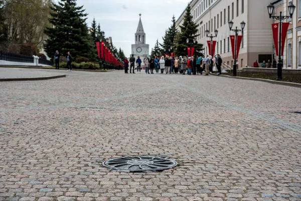 Panoramiczny Widok Architektoniczne Arcydzieła Starego Kremla Kazaniu — Zdjęcie stockowe