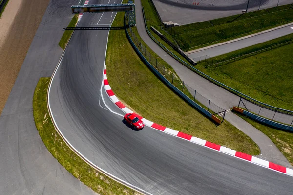 Una Vista Panoramica Sull Evitare Correre Auto Sportive Prima Delle — Foto Stock