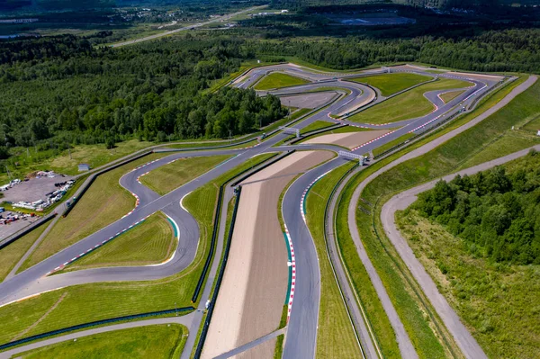 Uma Vista Panorâmica Avodrome Para Corridas Carros Esportivos Antes Das — Fotografia de Stock