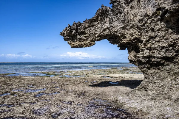 Oceano Índico Maré Baixa Quando Recifes Coral São Expostos — Fotografia de Stock
