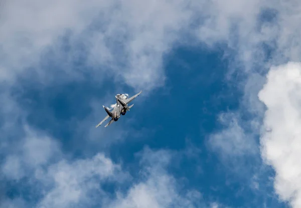 Демонстраційні Польоти Супер Сучасних Авіаційних Технологій Аерокосмічному Салоні Жуковському Maks — стокове фото