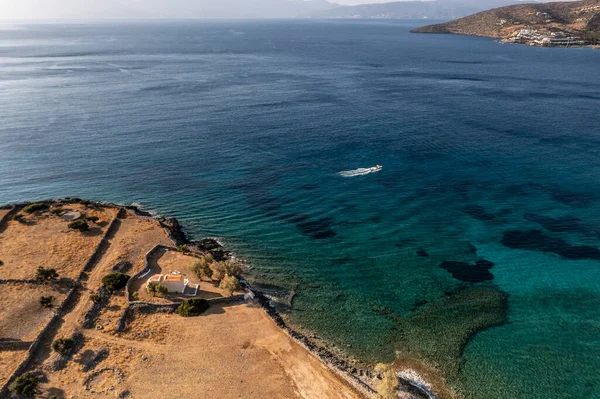 Vue Panoramique Sur Paysage Grec Avec Les Montagnes Mer Crète — Photo