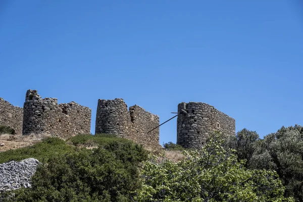 Típico Paisaje Rural Con Olivos Montañas Creta — Foto de Stock