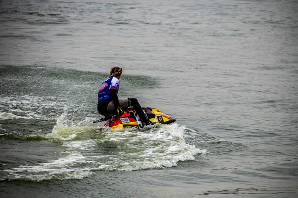 Breathtaking Stunts Water Bike Open Water Krylatskoye Moscow International Championship — Stock Photo, Image