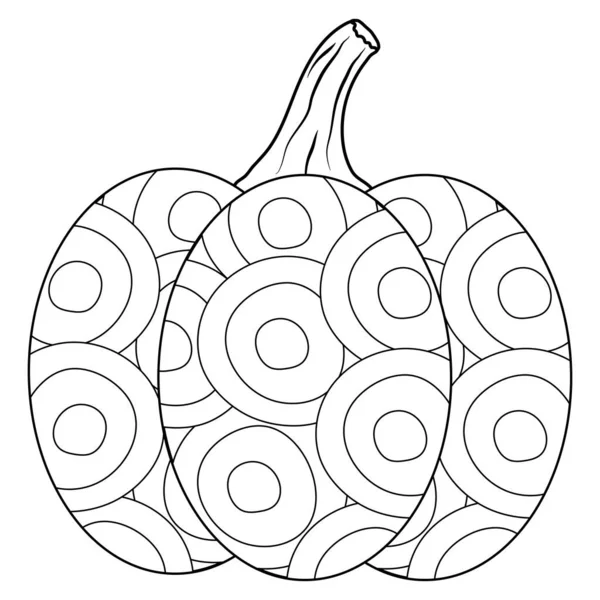 Abóbora vectora Doodle com ornamento geométrico —  Vetores de Stock