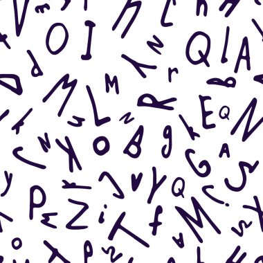 Tek renkli elle çizilmiş yazı tipi dikişsiz desen