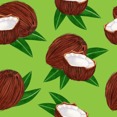 Olgun suluboya hindistan cevizi dikişsiz desen