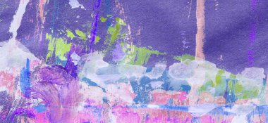 Koyu mor soyut arka plan. Mavi, yeşil, pembe fırça darbeleri
