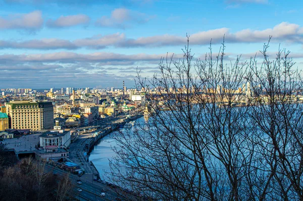 Kyiv Ucraina Gennaio 2020 Veduta Panoramica Del Distretto Podol Del — Foto Stock