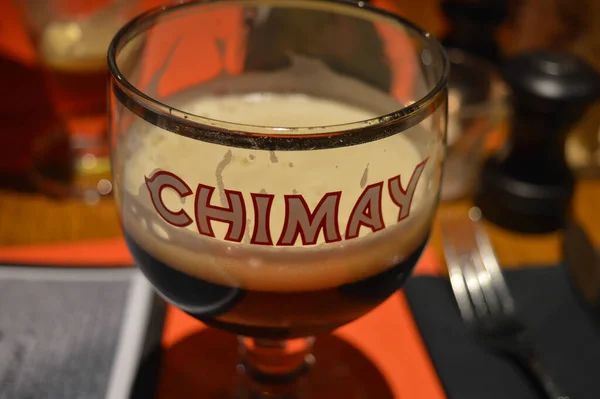 Ghent Belgio Novembre Birra Chimay Una Delle Famose Birre Del — Foto Stock