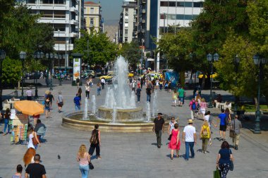 ATİNA, GREECE - 23 Haziran: Atina, Yunanistan 'da Sintagma Meydanı 23 Haziran 2017. 